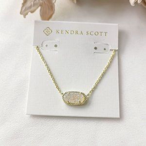 NWT Elisa Gold Necklace in Iridescent Drusy